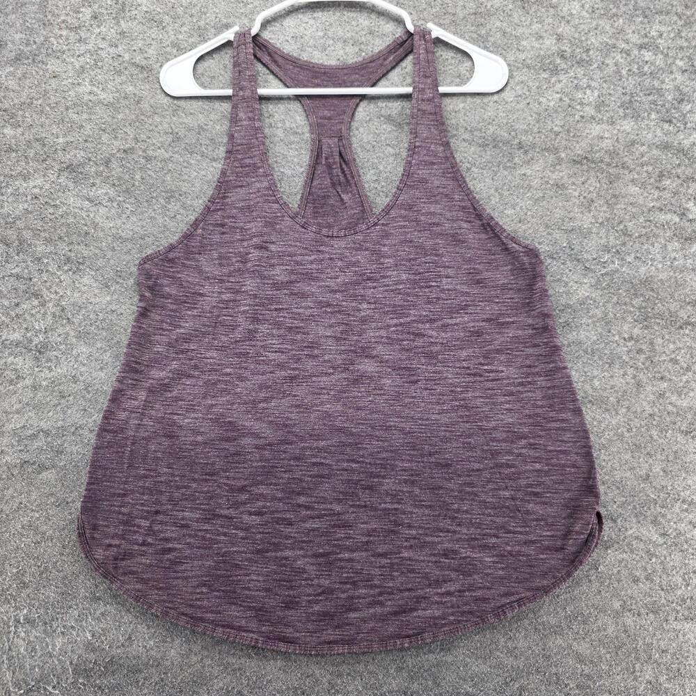 Lululemon Tank Womens M Purple Scoop Neck Built-In Bra Stretch Yoga Lightweight